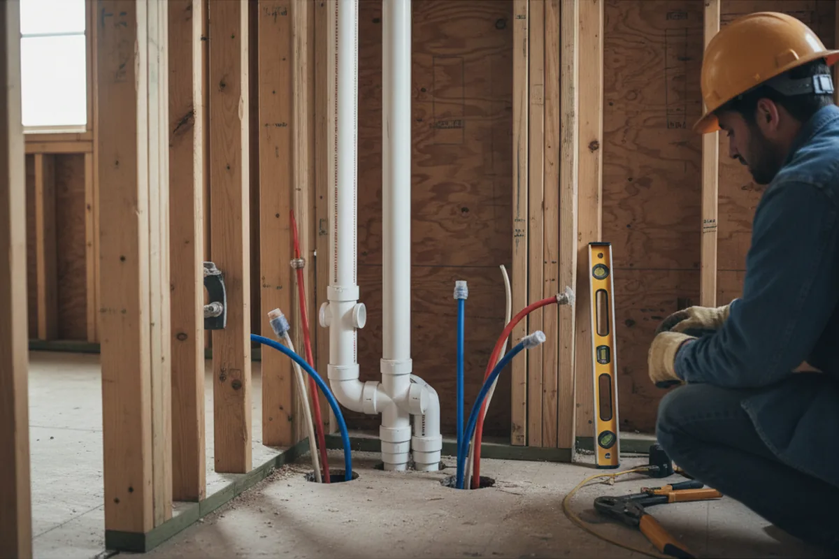 Drain and supply rough-in during Drain Cleaning in Port Orford
